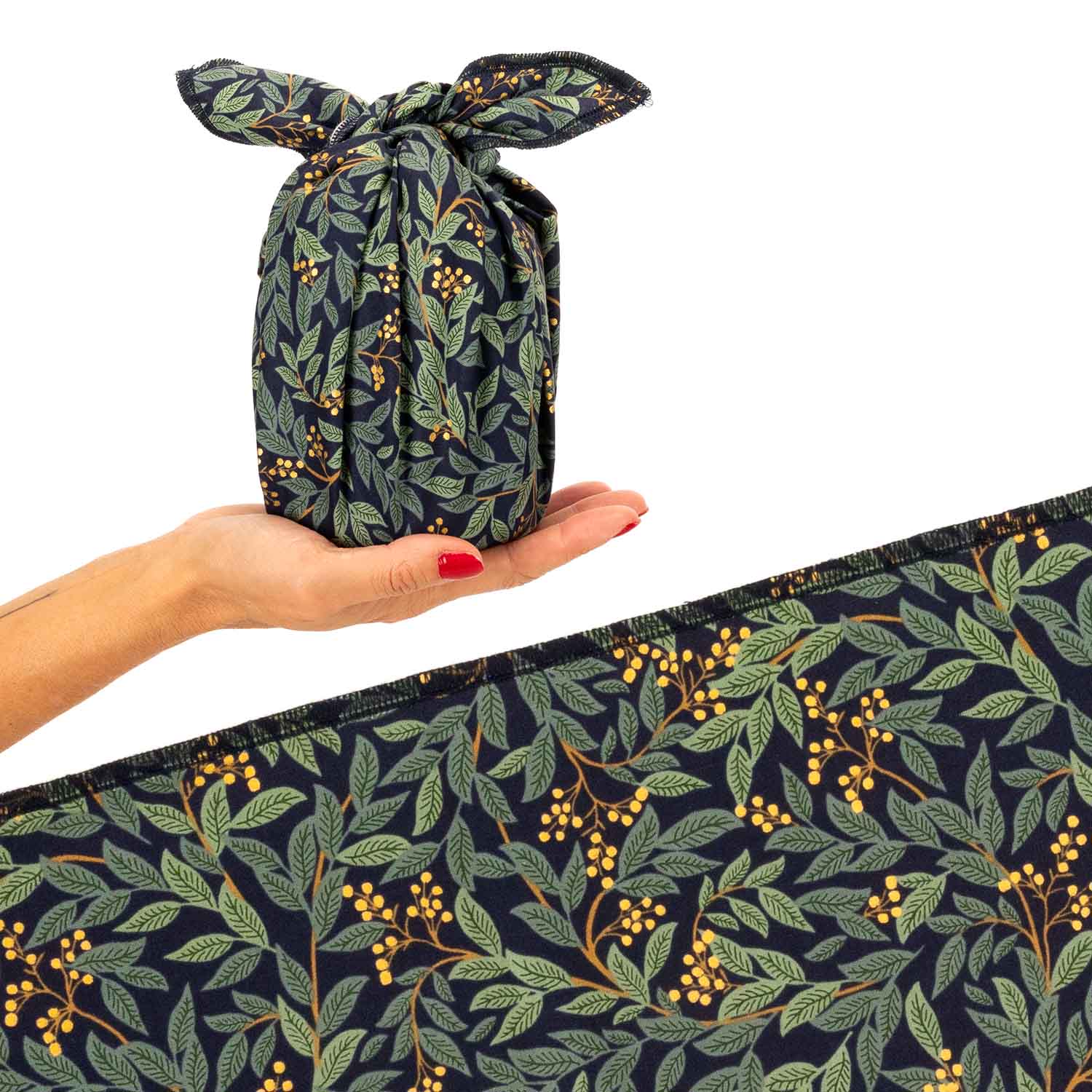 Furoshiki · Feuilles et dorures (taille L)