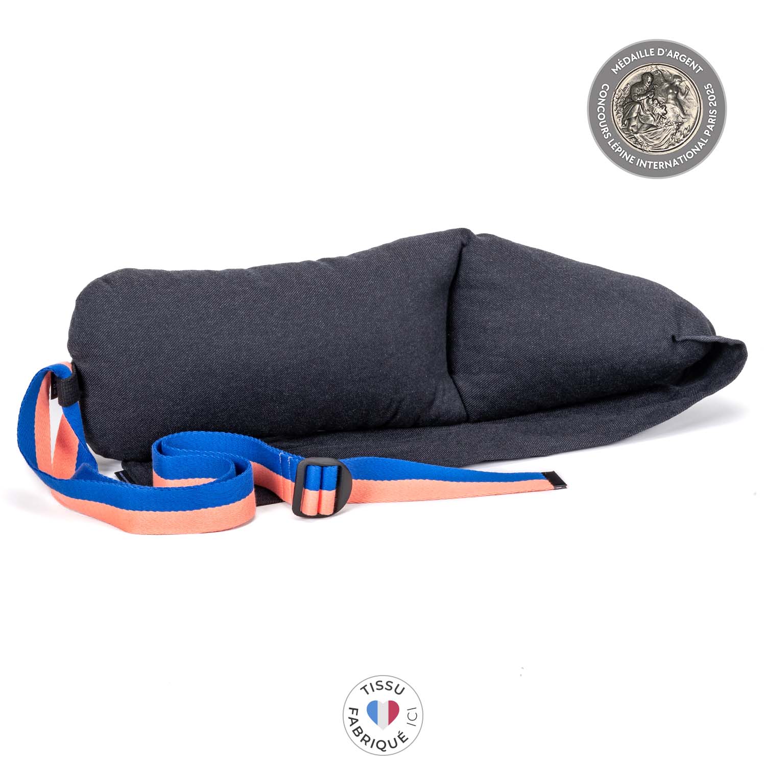 Coussin d'allaitement sangle bleu et saumon · DUOH!