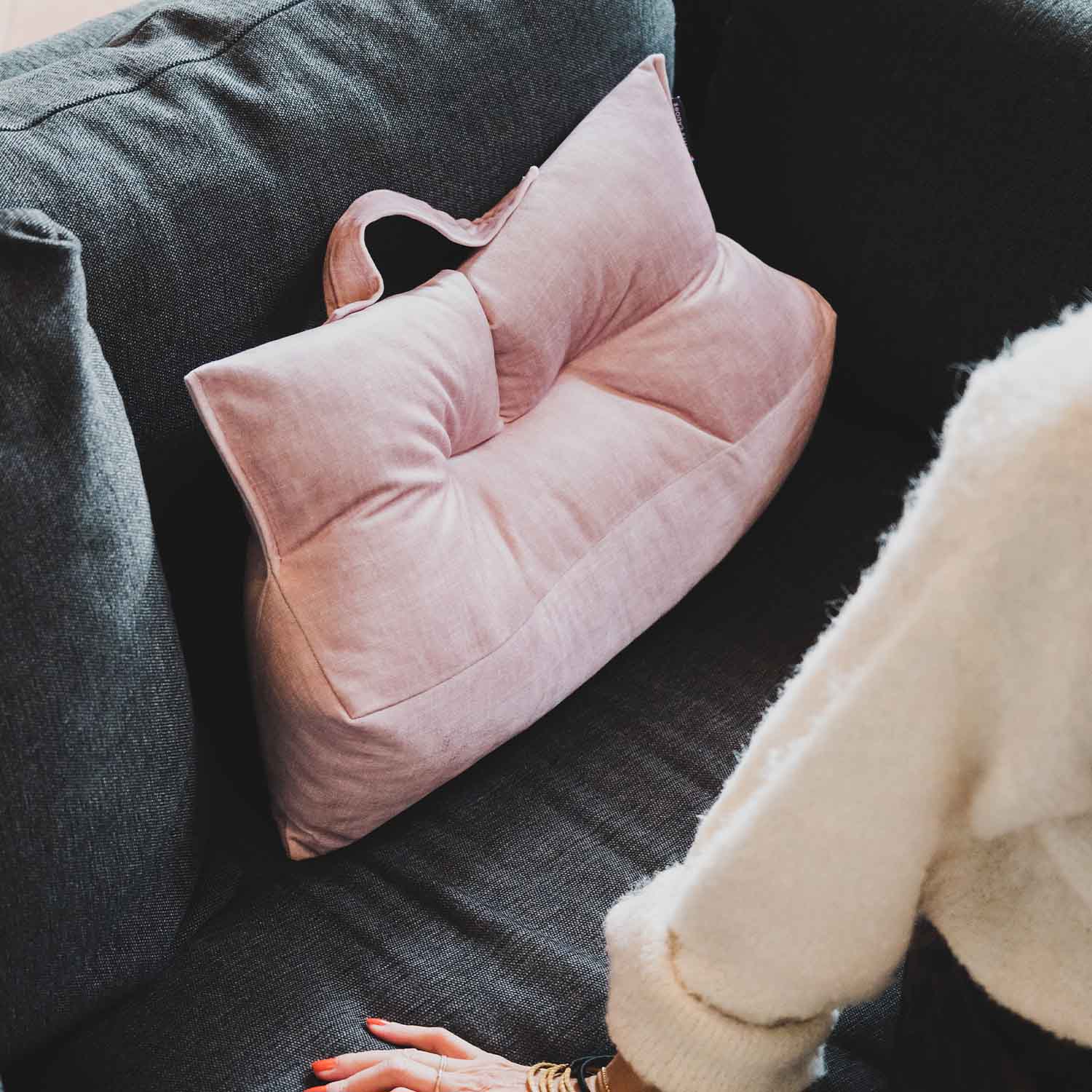 Coussin lombaire · LEANDRO Rose poudré