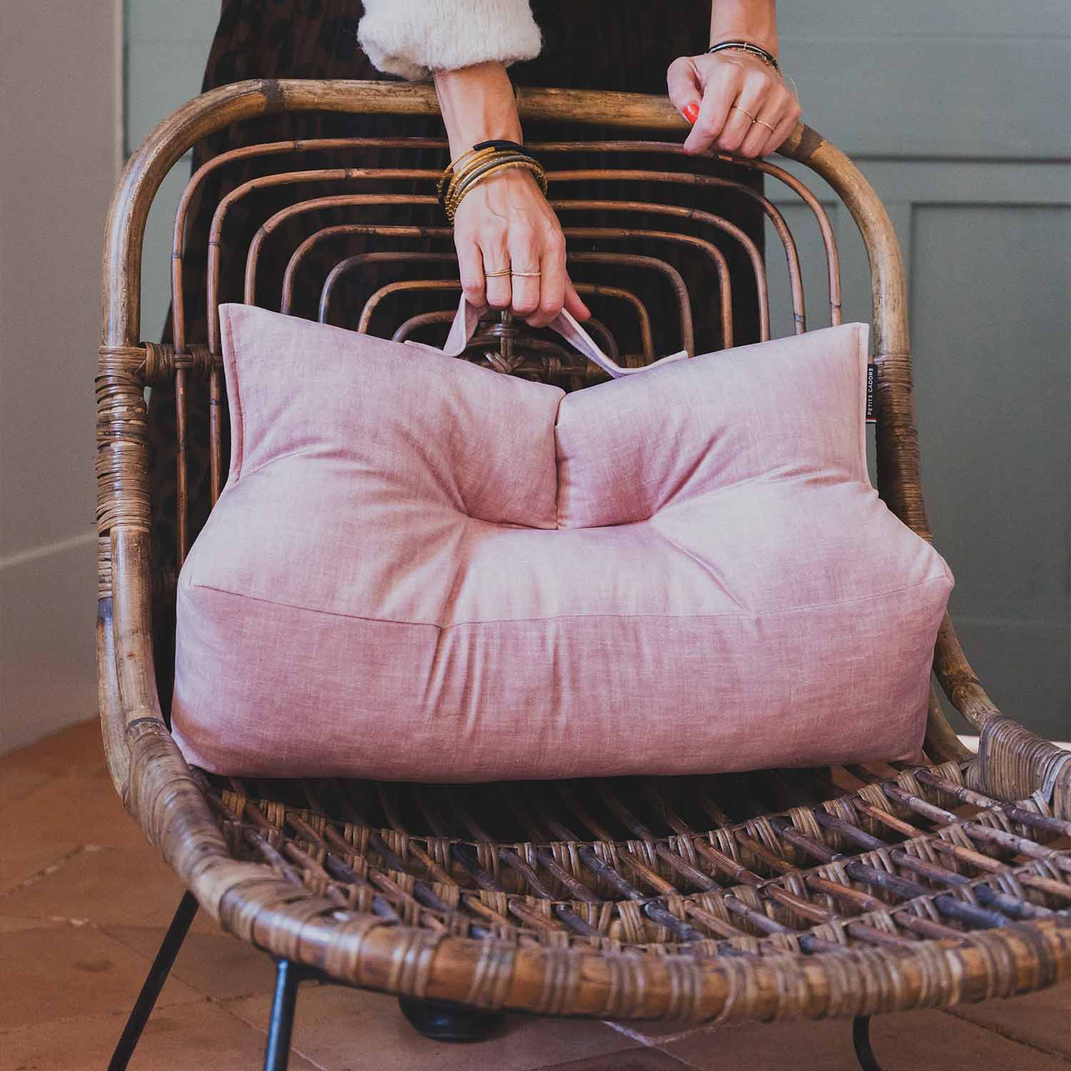 Coussin lombaire · LEANDRO Rose poudré