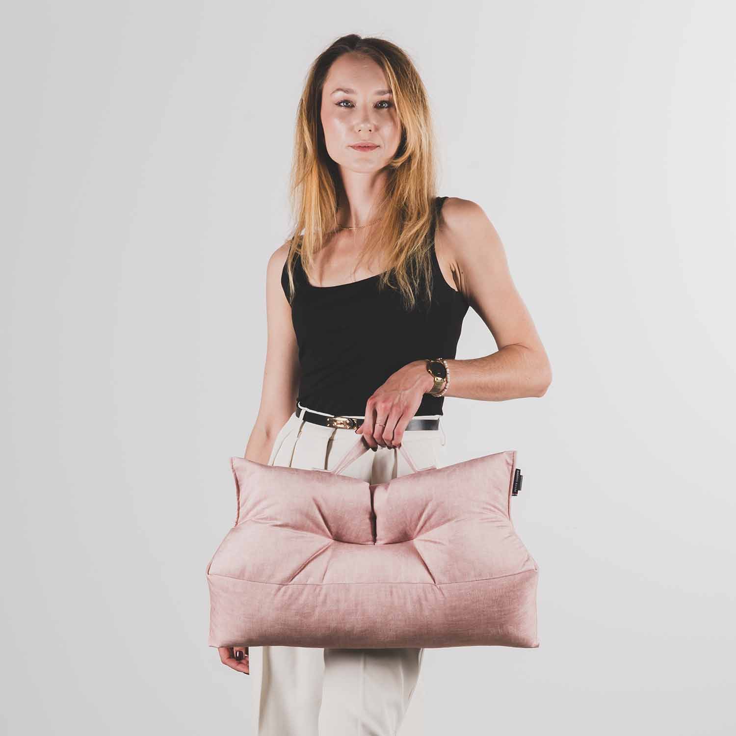 Coussin lombaire · LEANDRO Rose poudré